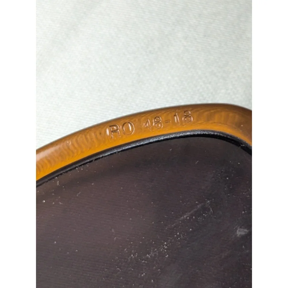 Vintage ROMCO 4 1/2- 5 1/2 Sunglasses  Brown Square Frames size 48[]18 140